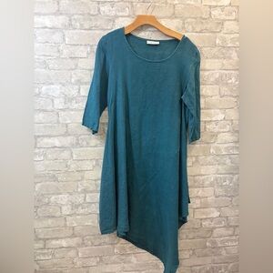 bryn Walker Teal Linen Tunic Top